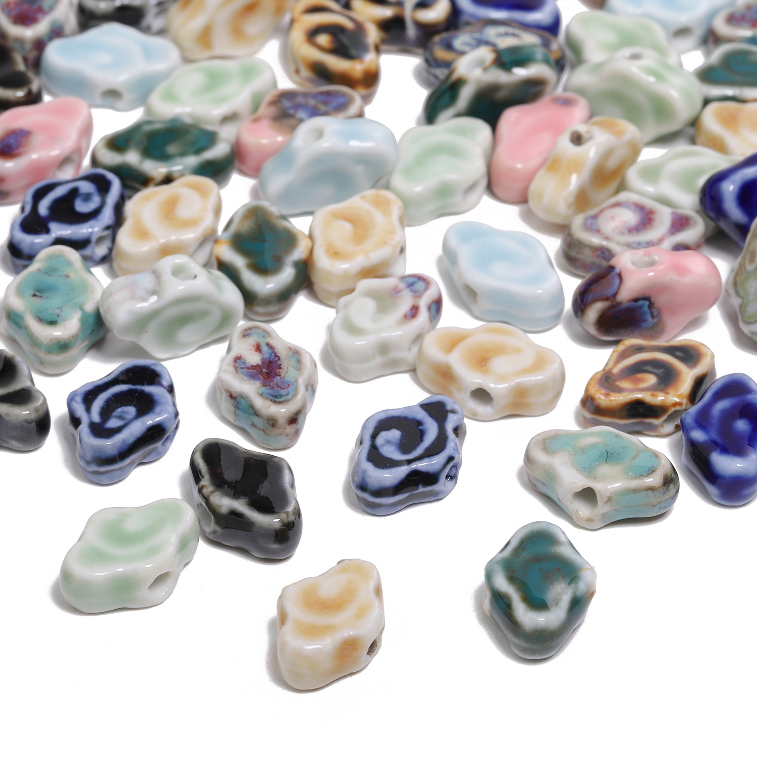 10/20/30pcs Handmade Jingdezhen Ceramic Beads for Jewellery Making